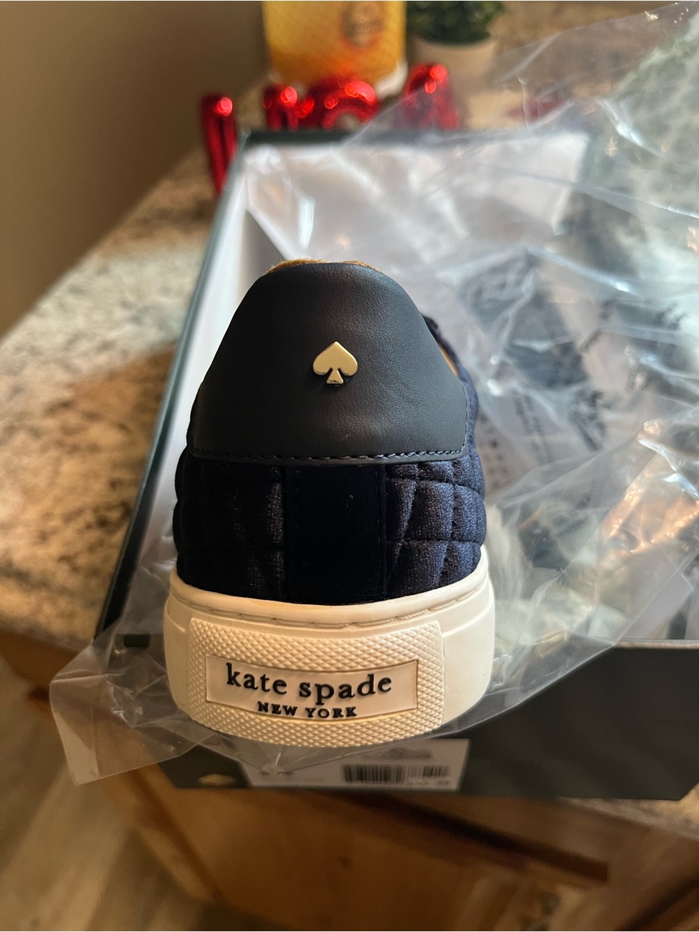 kate spade Navy Quilted Slip-On Sneakers